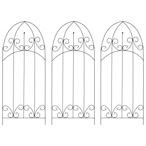 Soporte para plantas trepadoras 3 uds hierro negro 40x100 cm
