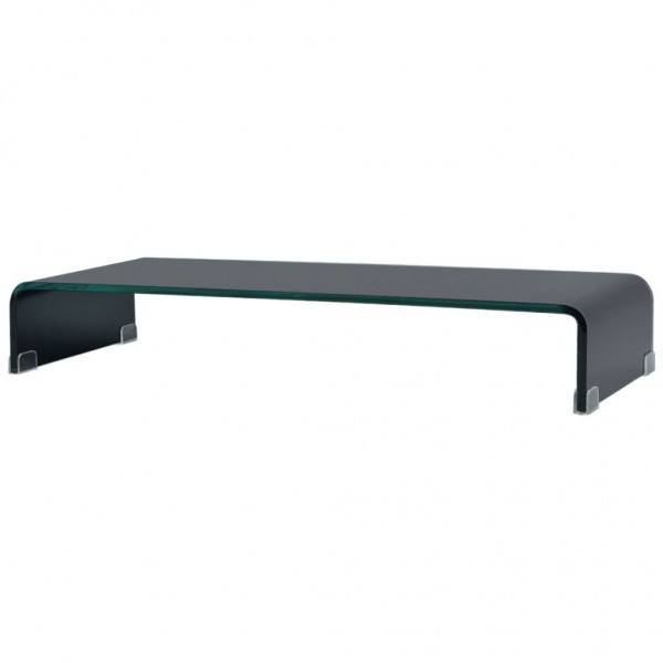 Soporte para TV/Elevador monitor cristal negro 80x30x13 cm