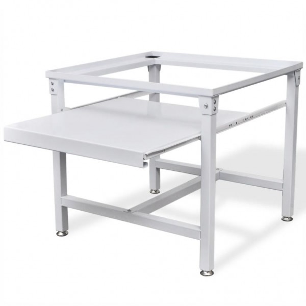 Soporte pedestal para lavadora con estante extraíble blanco