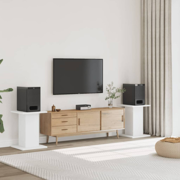 Soportes altavoces 2 uds madera ingeniería blanco 30x30x60 cm