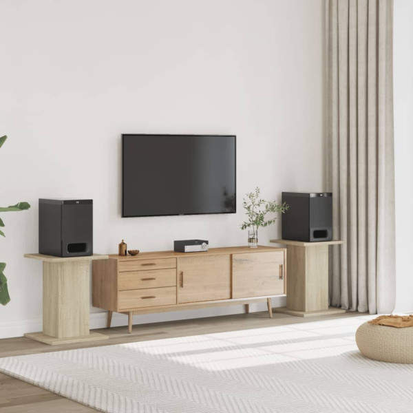 Soportes altavoces 2 uds madera roble Sonoma 30x30x60 cm