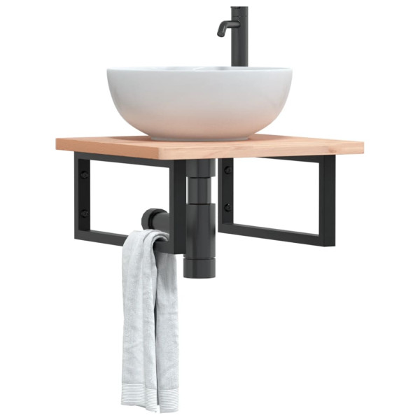 Soportes estante de lavabo 2 uds rectangular acero negro