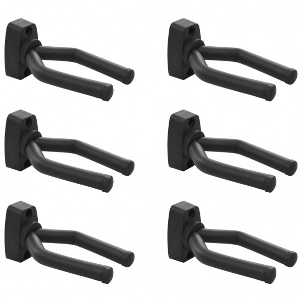 Soportes para colgar la guitarra 6 unidades acero negro
