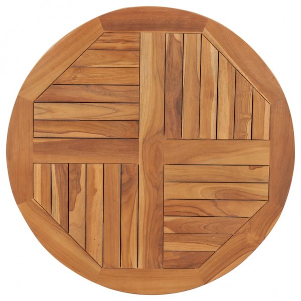 Superficie de mesa redonda madera maciza de teca 2.5 cm 80 cm