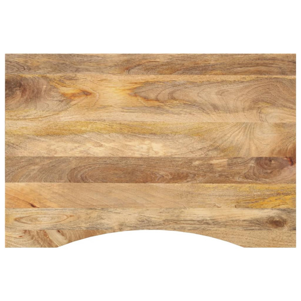 Tablero de escritorio con curva madera mango rugosa 90x60x2.5cm