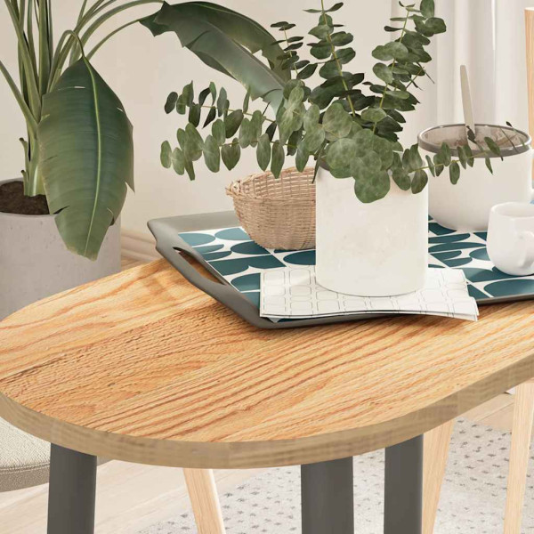 Tablero de mesa ovalado madera maciza de roble 80x40x2 cm