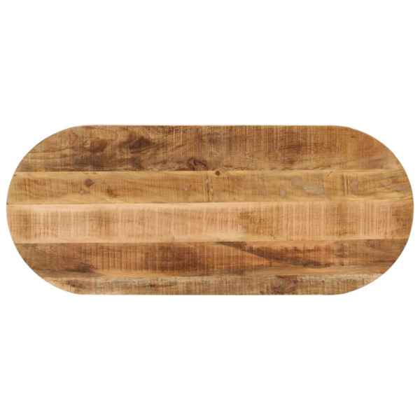 Tablero de mesa ovalado madera maciza mango rugosa 120x60x3.8cm