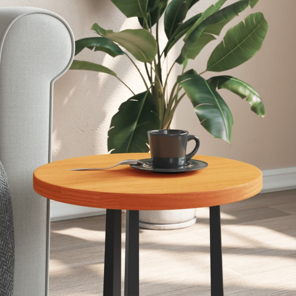 Tablero de mesa redondo madera maciza de pino marrón Ø40x2.5 cm