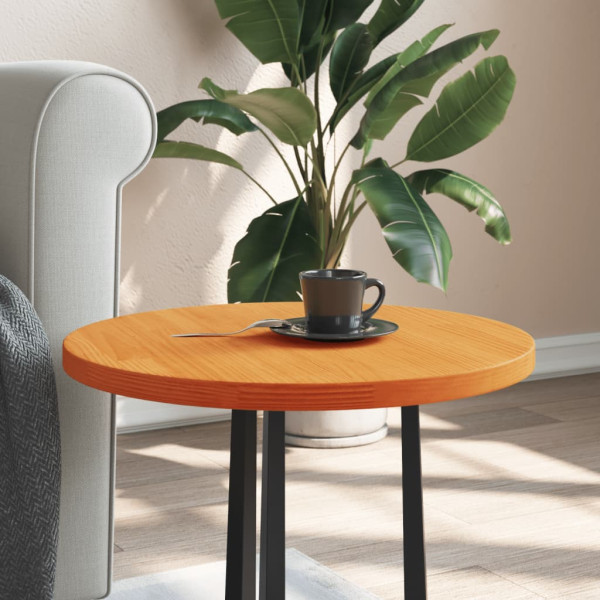 Tablero de mesa redondo madera maciza de pino marrón Ø50x2.5 cm