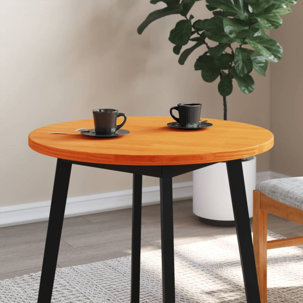 Tablero de mesa redondo madera maciza de pino marrón Ø70x2.5 cm