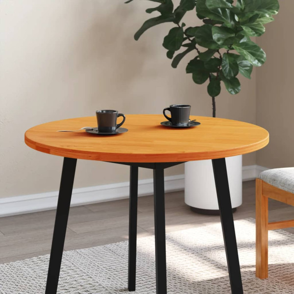 Tablero de mesa redondo madera maciza de pino marrón Ø80x2.5 cm