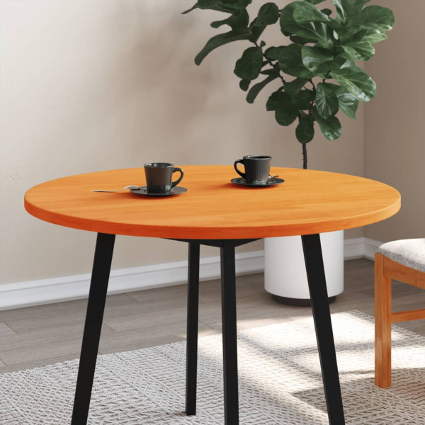 Tablero de mesa redondo madera maciza de pino marrón Ø90x2.5 cm