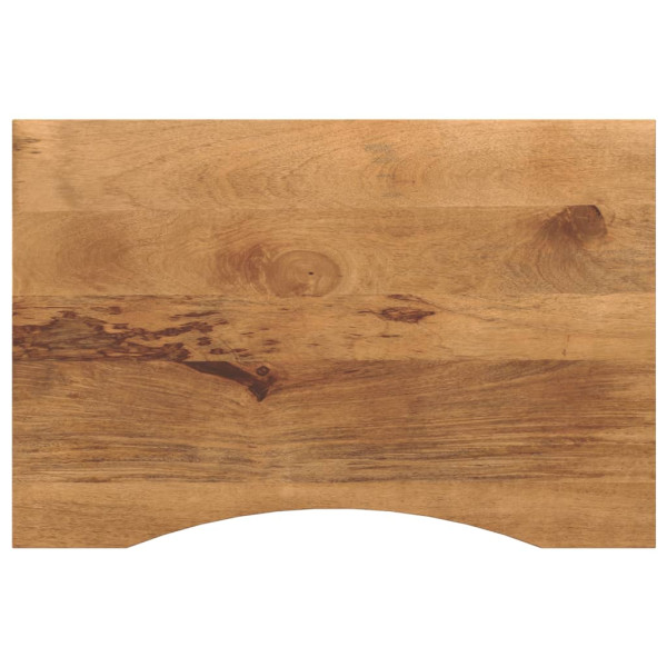 Tablero escritorio con curva madera mango rugosa 100x60x2.5 cm