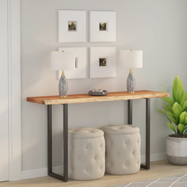 Tablero rectangular madera de acacia borde vivo 120x40x3.8 cm