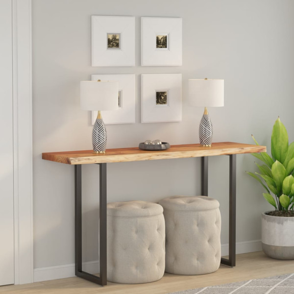 Tablero rectangular madera de acacia borde vivo 160x40x3.8 cm