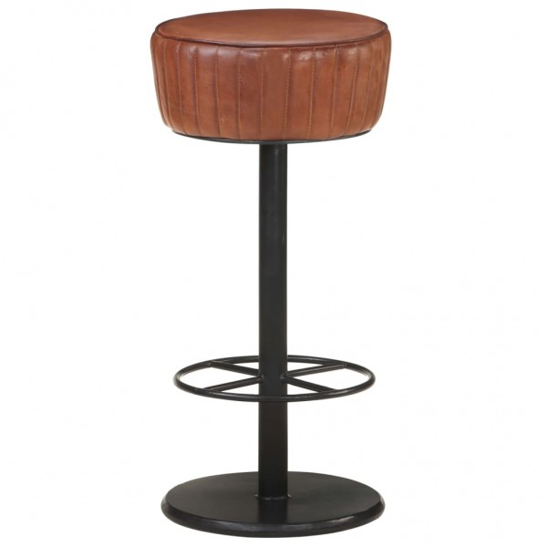 Taburete de cocina de cuero auténtico marrón