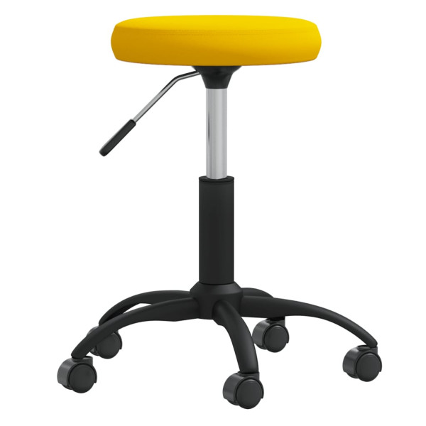 Taburete de masajes terciopelo amarillo mostaza