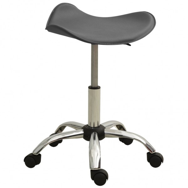 Taburete de salón de belleza de cuero sintético gris