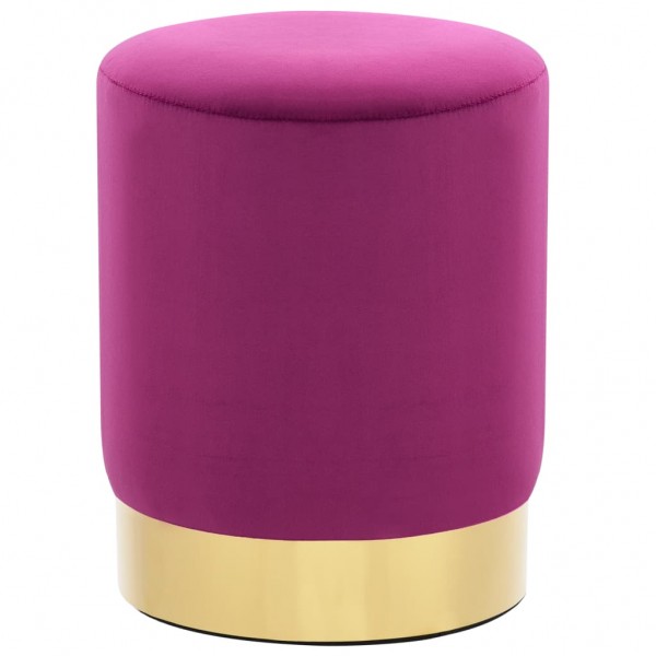 Taburete de terciopelo morado y dorado