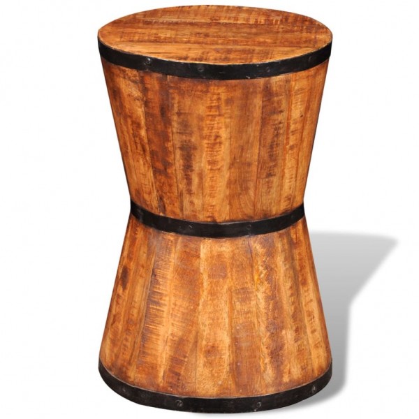 Taburete en forma de reloj de arena madera de mango rugosa
