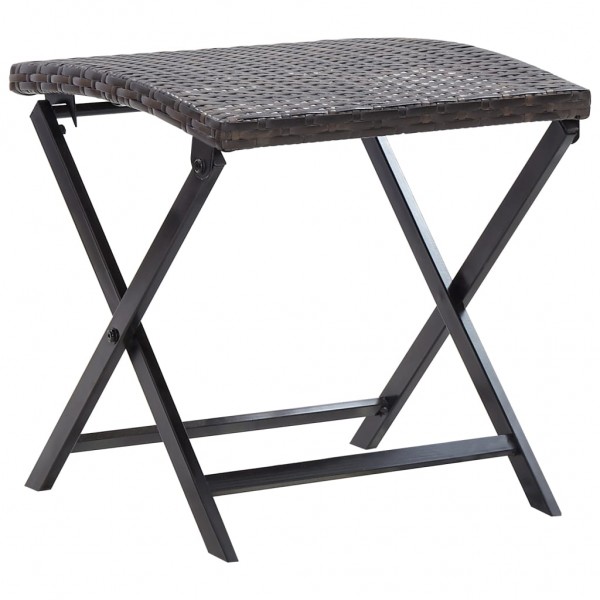 Taburete plegable de ratán sintético marrón