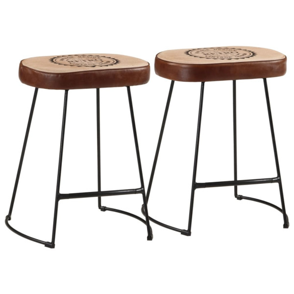 Taburetes de bar 2 uds marrón oscuro 40x29.5x53 cm