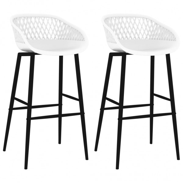 Taburetes de cocina 2 unidades blanco