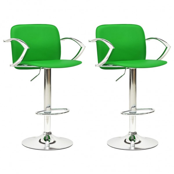 Taburetes de cocina 2 unidades cuero artificial verde