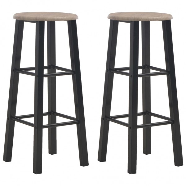 Taburetes de cocina 2 unidades MDF negros