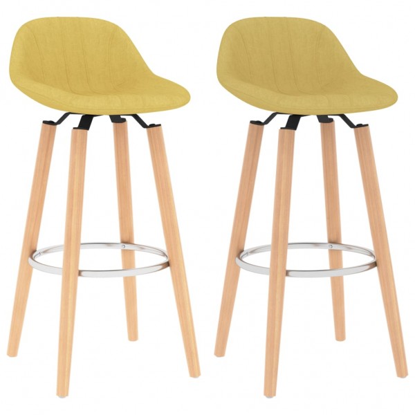 Taburetes de cocina 2 unidades tela amarillo mostaza