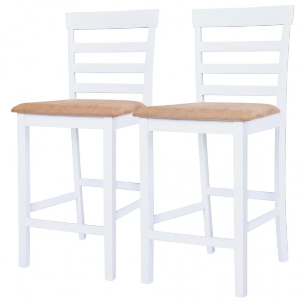 Taburetes de cocina 2 unidades tela blanco