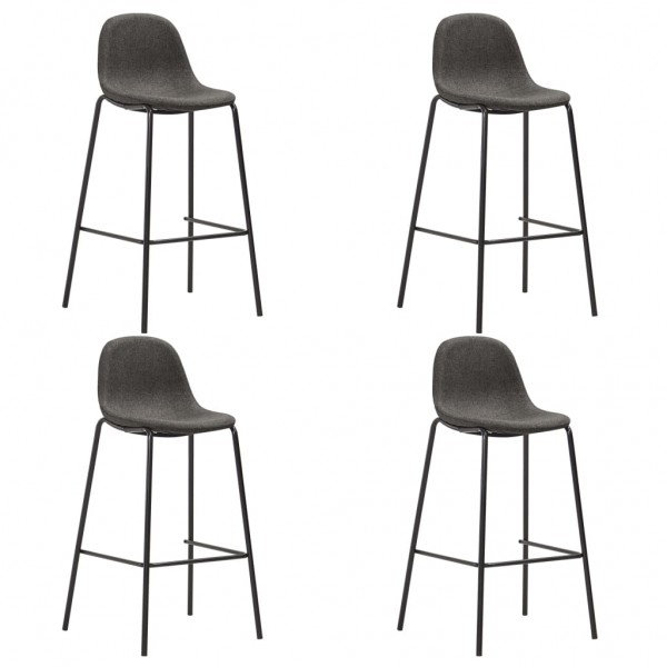 Taburetes de cocina 4 unidades tela gris oscuro