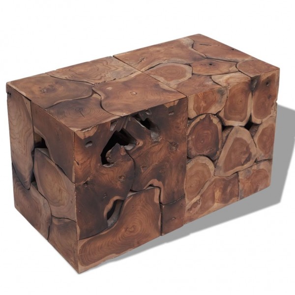 Taburetes/mesa de centro madera de teca maciza