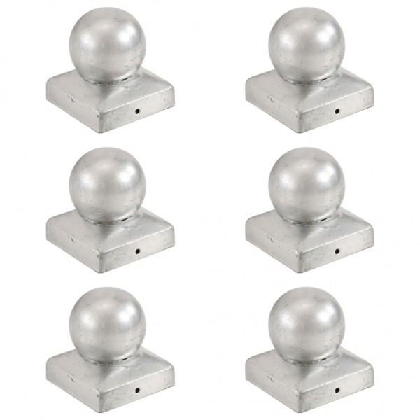 Tapas para postes 6 uds metal galvanizado globo final 71x71 mm
