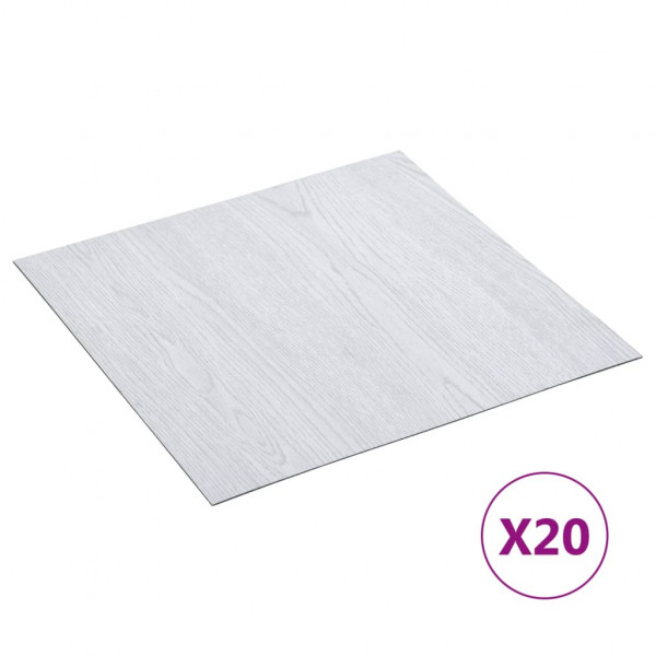 Tarimas autoadhesivas 20 piezas PVC 1.86 m² blanco