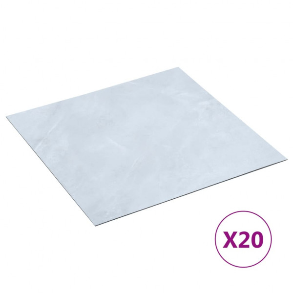 Tarimas autoadhesivas 20 piezas PVC 1.86 m² mármol blanco