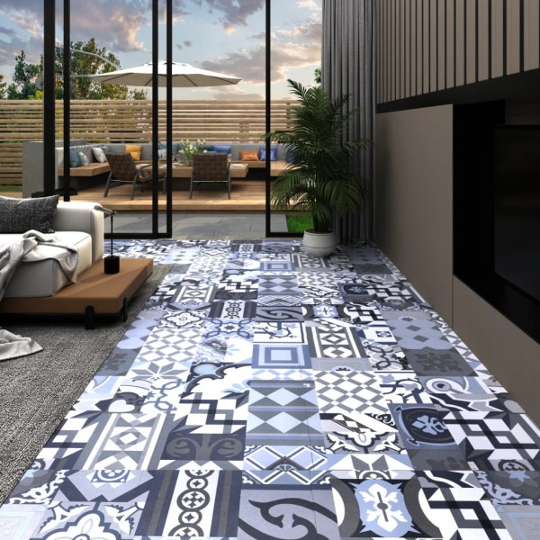 Tarimas autoadhesivas 20 uds PVC 1.86 m² estampado coloreado