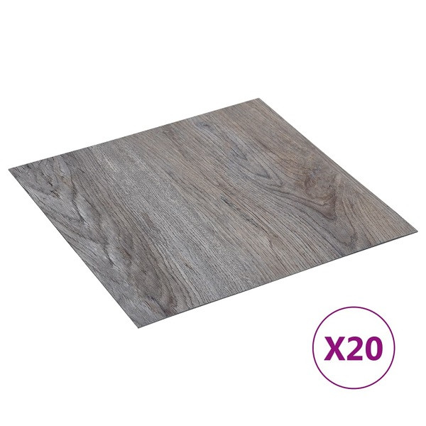 Tarimas autoadhesivas 20 unidades PVC 1.86 m² marrón claro