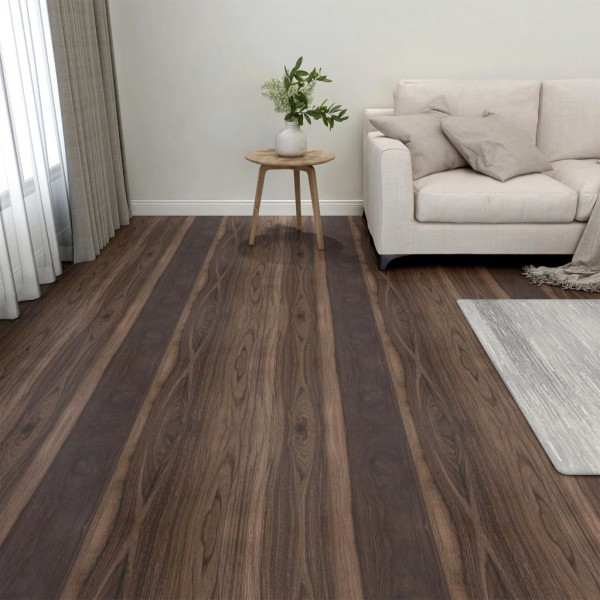 Tarimas autoadhesivas 20 unidades PVC 1.86 m² marrón oscuro