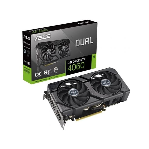 Tarjeta gráfica Asus dual Geforce RTX 4060 Evo oc/ 8gb gddr6 negro