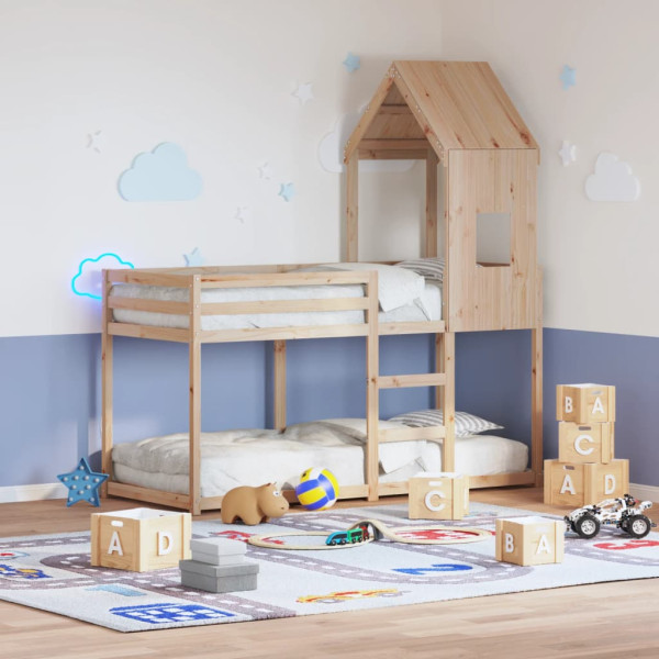 Techo de cama infantil madera maciza pino 60x99x139.5 cm
