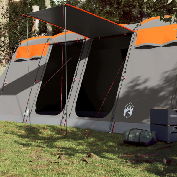 Tienda campaña familiar túnel 10 personas impermeable naranja