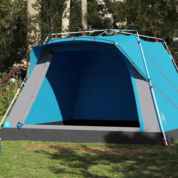 Tienda de campaña cabaña 4 personas apertura rápida azul