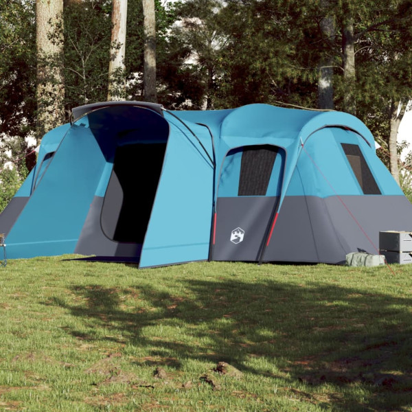 Tienda de campaña familiar túnel 16 personas impermeable azul