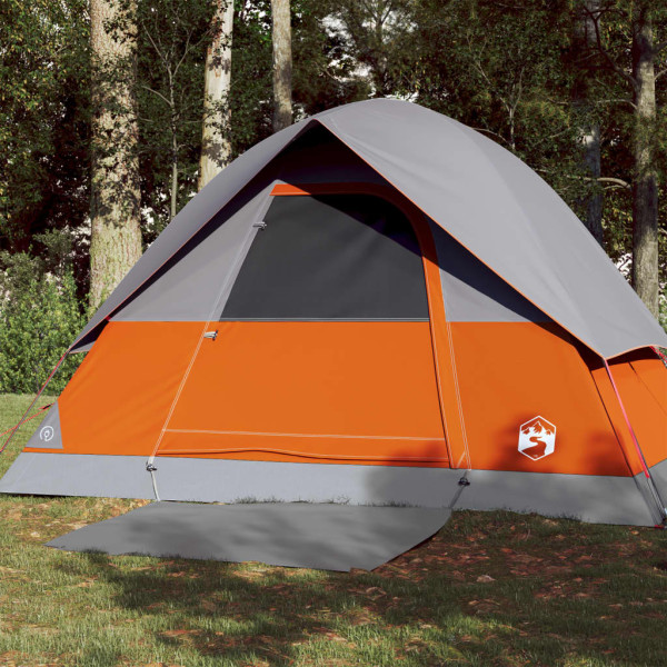 Tienda de campaña iglú para 3 personas impermeable gris naranja