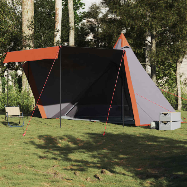 Tienda familiar tipi para 6 personas impermeable gris naranja