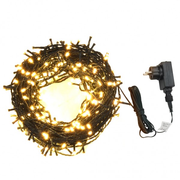Tira de luces con 1000 LEDs 100 m 8 efectos de luz IP44 blanco cálido