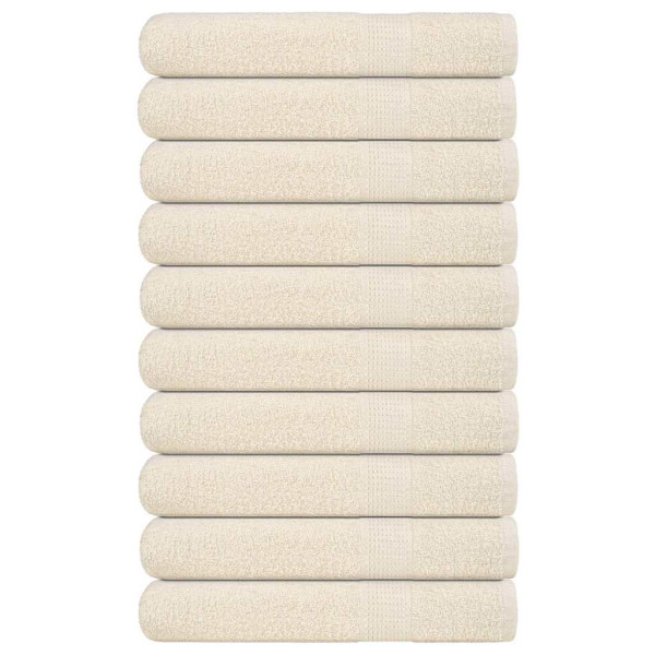 Toallas 10 piezas Crema 100x200 cm 360 g/m² 100% Algodón