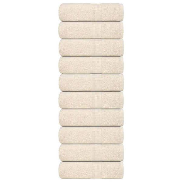 Toallas 10 uds 100% algodón crema 30x30 cm 360 gsm
