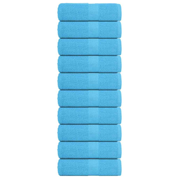 Toallas 10 unidades 100% algodón turquesa 30x30 cm 360 gsm